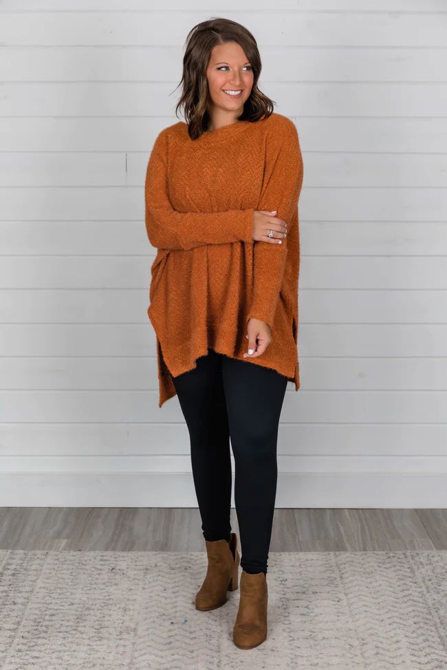 Uncomplicate My Life Rust Pullover | The Pink Lily Boutique