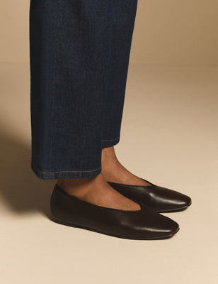 Chocolate Brown High Vamp Soft Ballerina | Nobody's Child