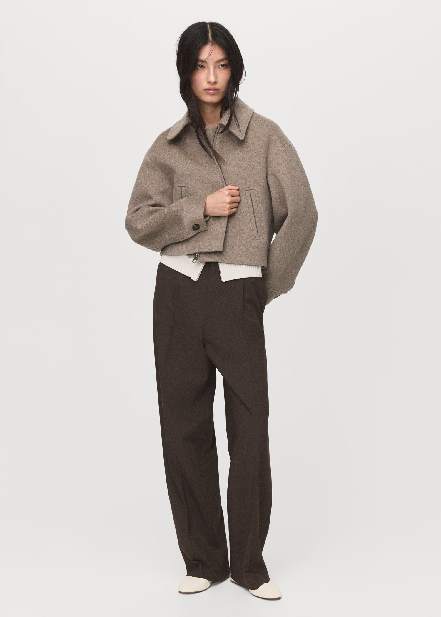 Short wool-blend  jacket - Women | MANGO United Kingdom | MANGO (UK)