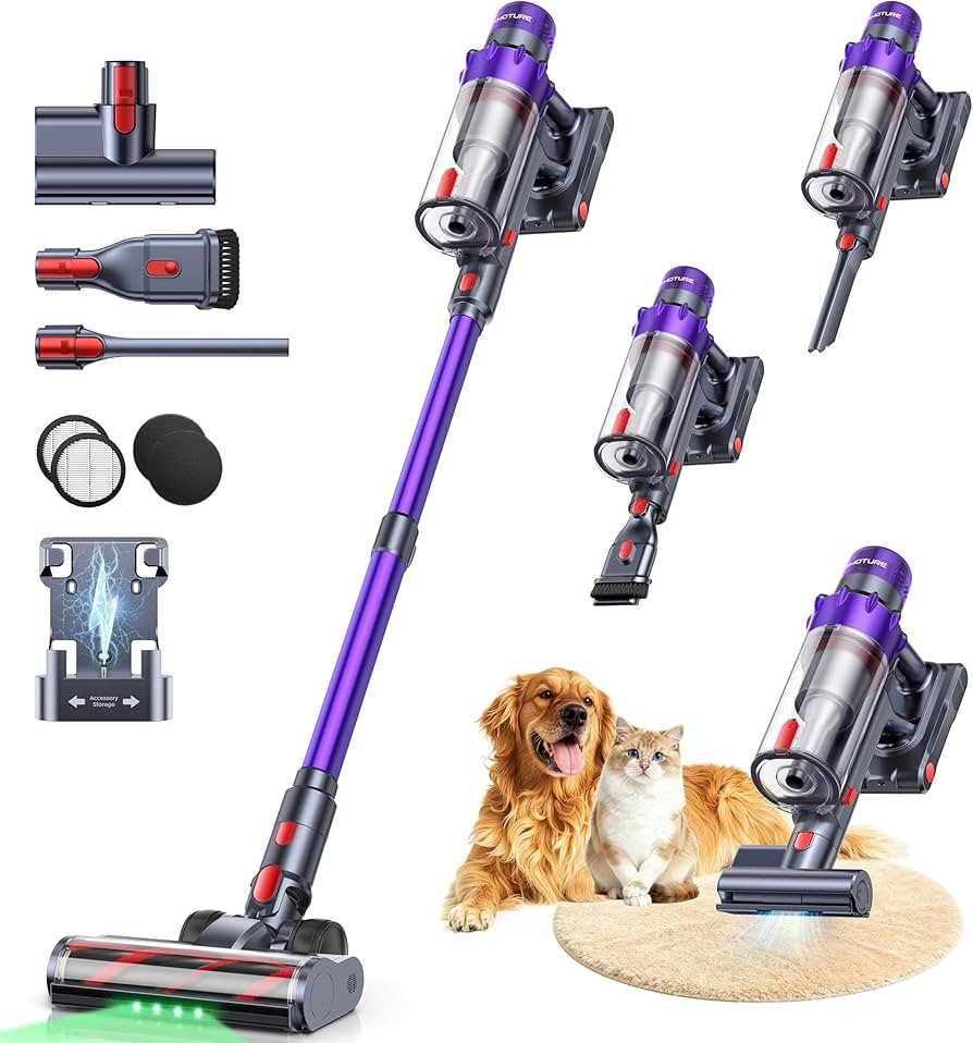 SMOTURE Cordless Vacuum Cleaner, 650W 55KPA 70Mins Vacuum Cleaners for Home, Cordless Stick Vacuu... | Amazon (US)