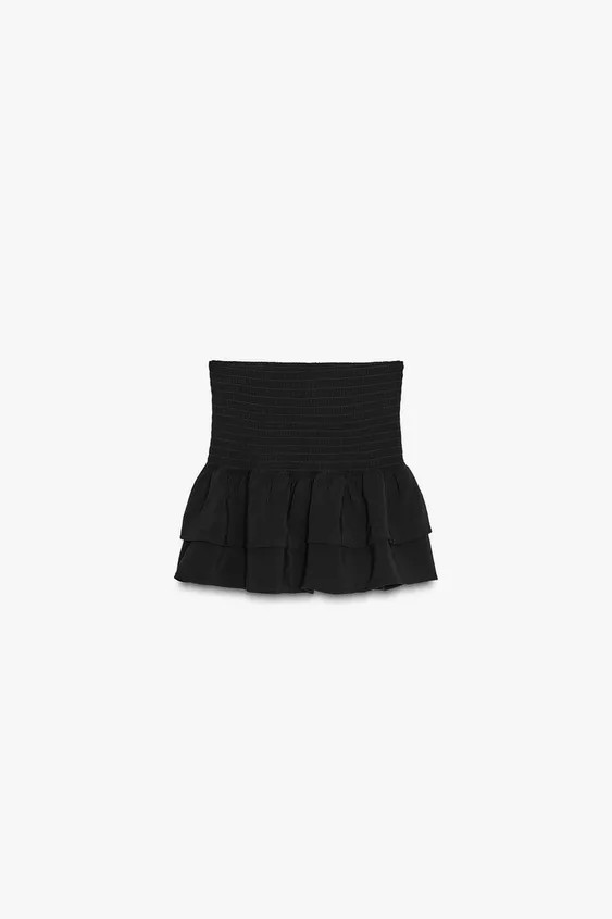 WIDE WAIST RUFFLE SHORTS | Zara US