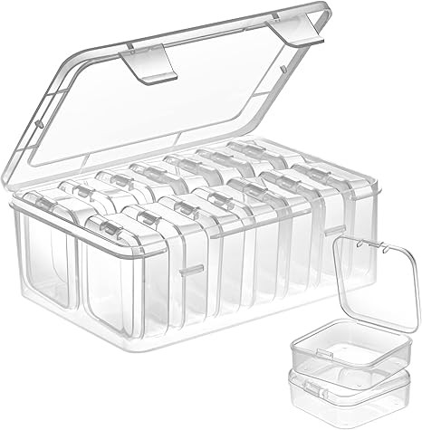 Mathtoxyz Small Bead Organizers, 15 Pieces Plastic Storage Cases Mini Clear Bead Storage Containe... | Amazon (US)