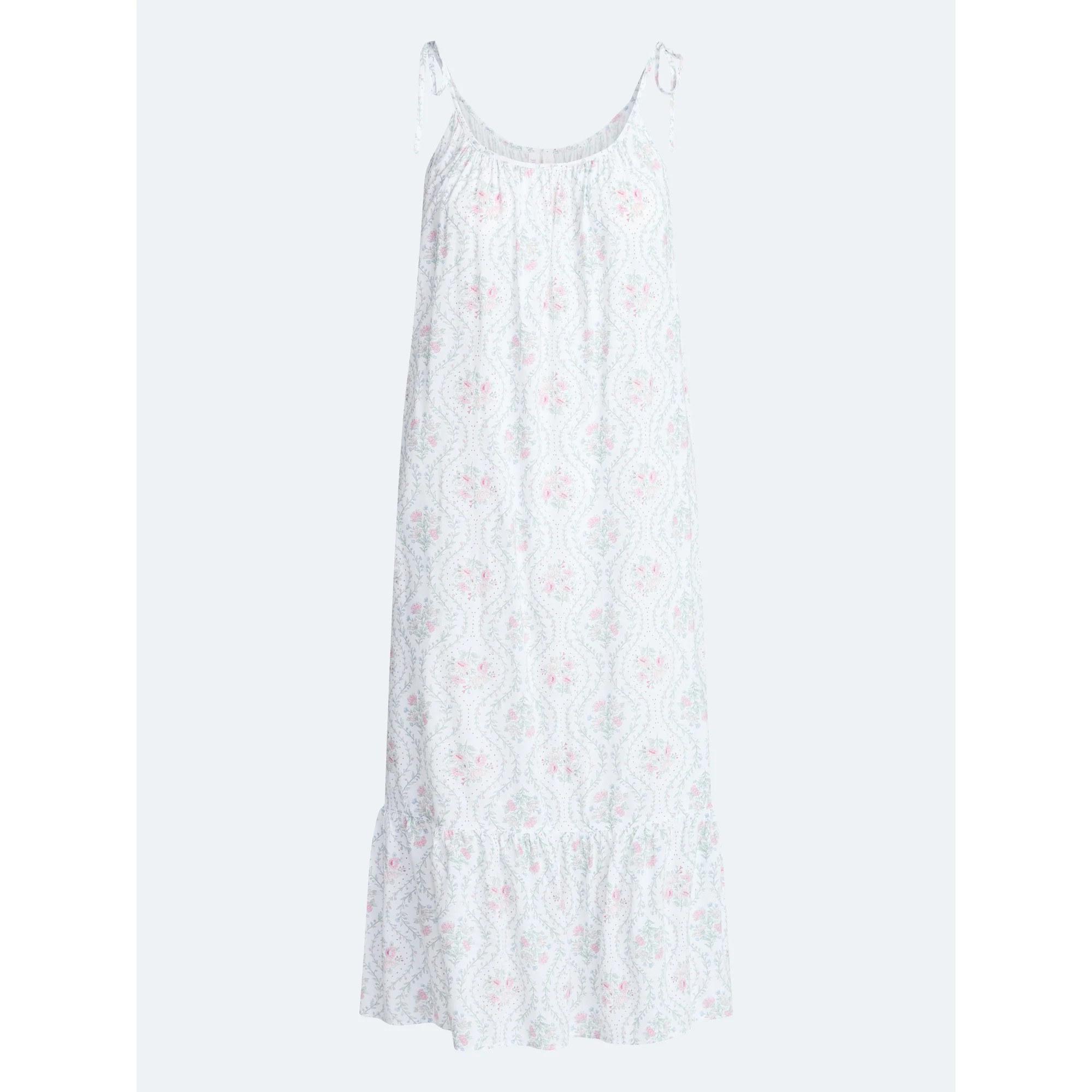 Joyspun Women's Woven Midi Sleep Gown with Shoulder Tie, Sizes XS to 3X | Walmart (US)