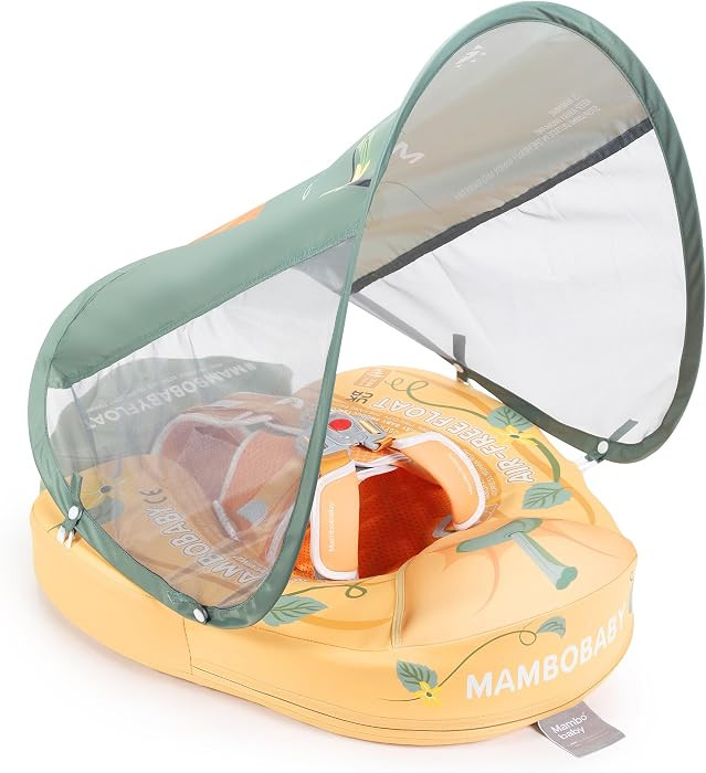 Mambobaby Float Add Tail Baby Swim Float with Canopy Solid Pool Infant Swim Trainer Swimming Trai... | Amazon (US)