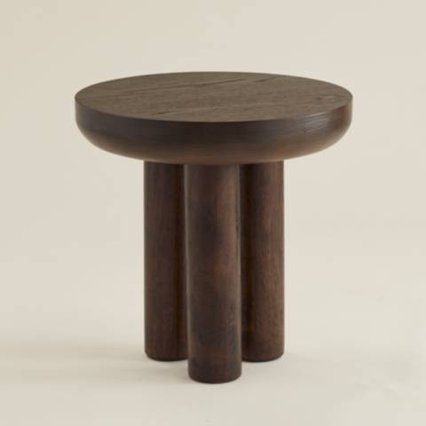 Rustic Modern Walnut Wood Pedestal Table - #1125P | Lamps Plus | Lamps Plus