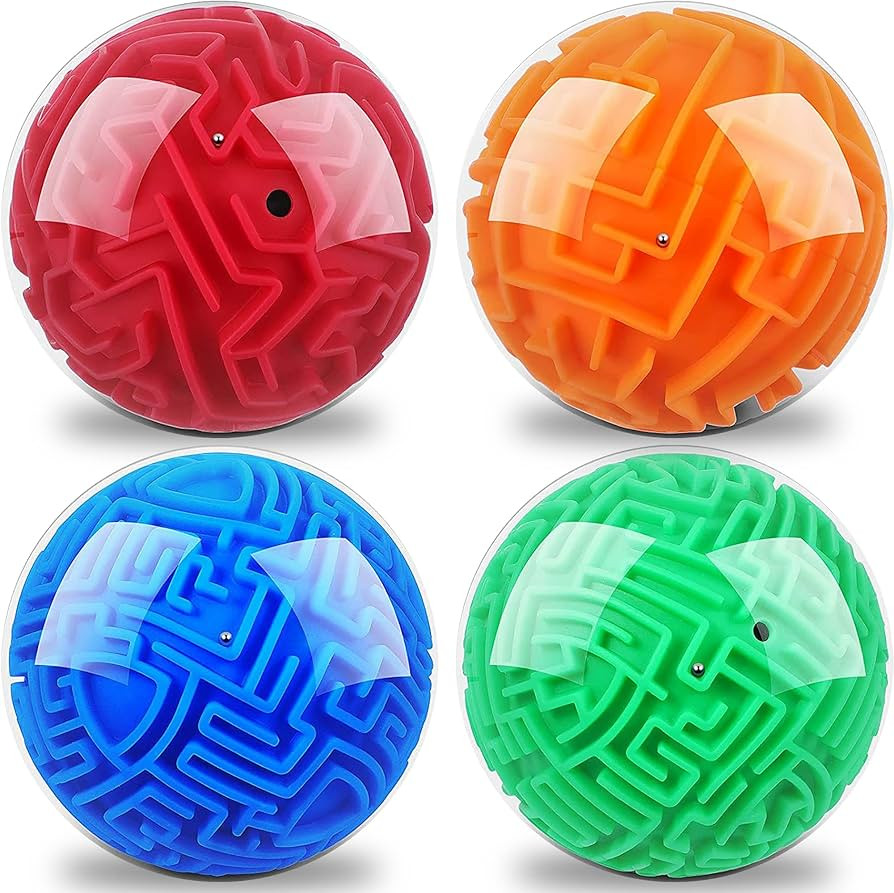 3D Maze Ball Puzzle Games for Kids, Set of 4, Includes 4 Brain Teaser Puzzles in Varying Difficul... | Amazon (US)