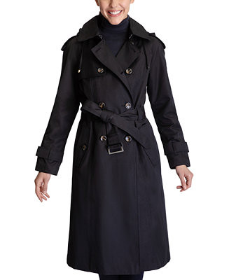 London Fog Women's Double-Breasted Hooded Trench Coat & Reviews - Coats & Jackets - Women - Macy'... | Macys (US)
