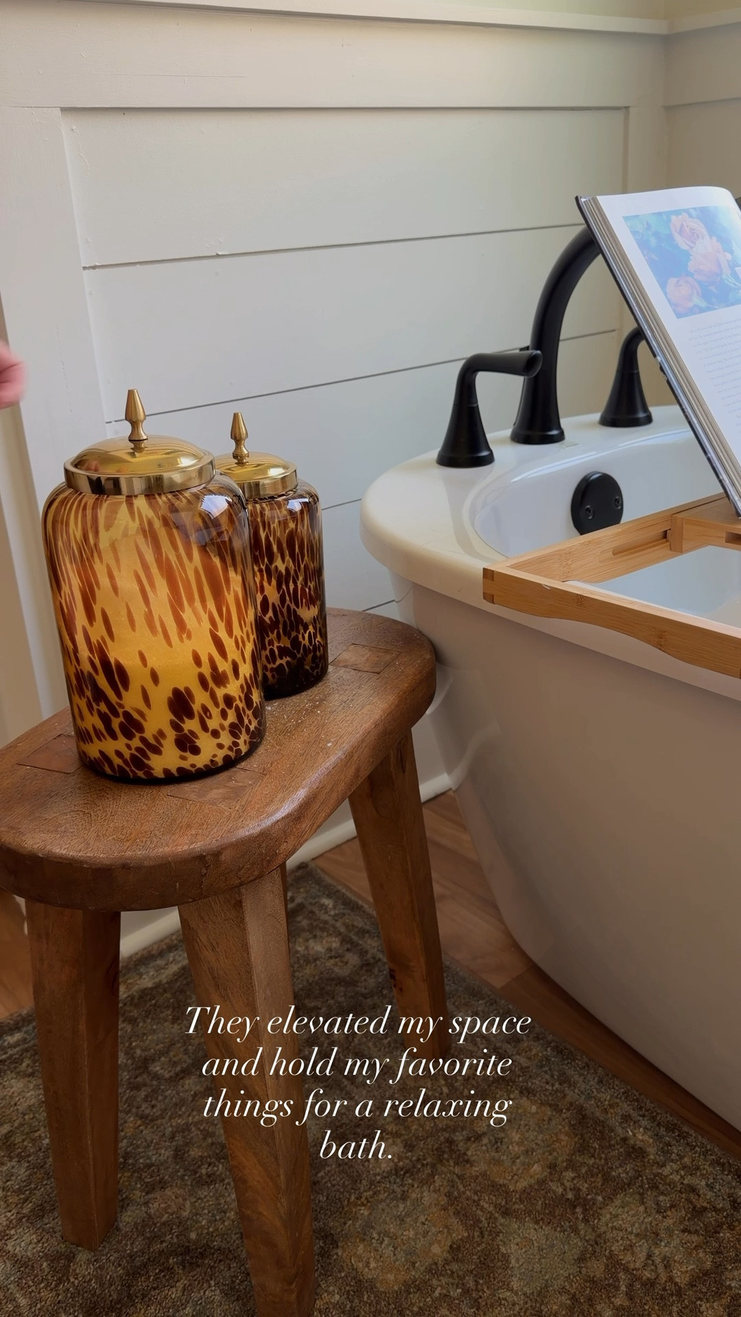 Making my bathroom a little sanctuary! A place where I can go and take a hot bubble bath and be surrounded by beauty. These tortoise canisters are stunning and I love that they hold my bath salts and my bath bombs  