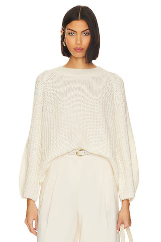 L'Academie Sonoma Crew Neck Sweater in White from Revolve.com | Revolve Clothing (Global)