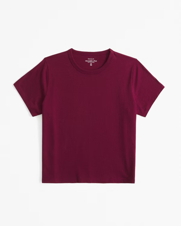 Essential Polished Body-Skimming Tee | Abercrombie & Fitch (US)