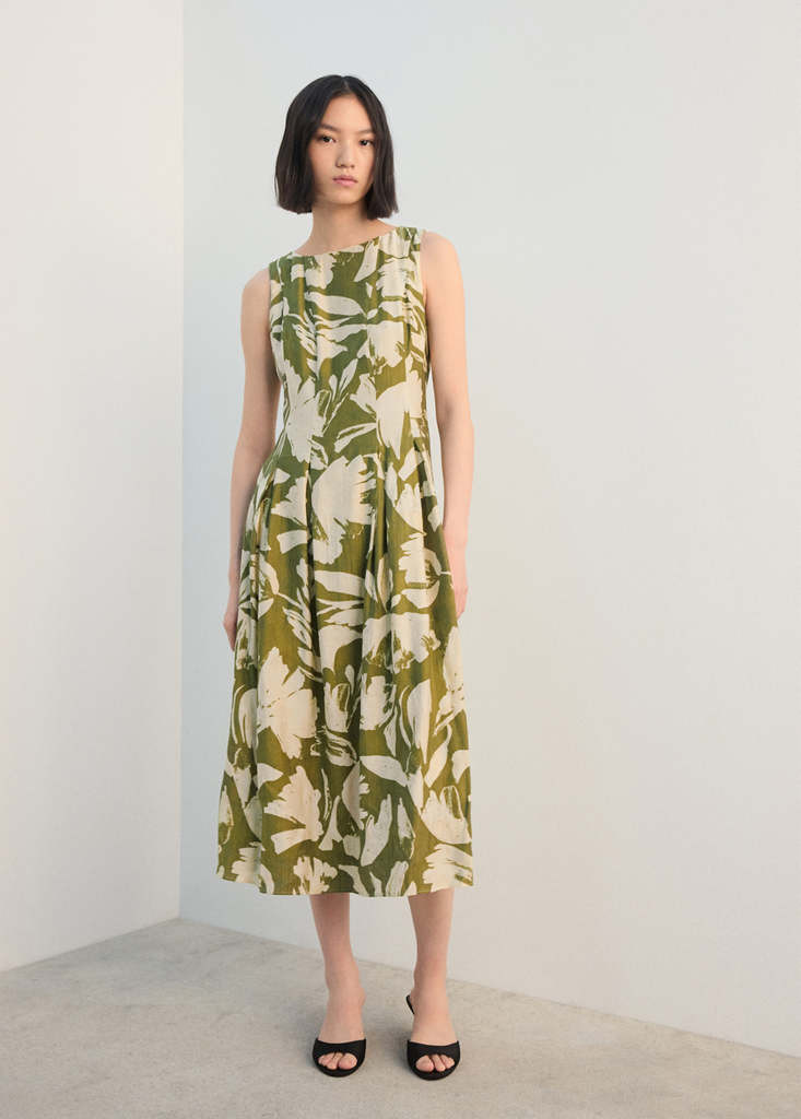 Floral-print flared dress green - Woman - 4 - MANGO | Mango (US/MX/AU)