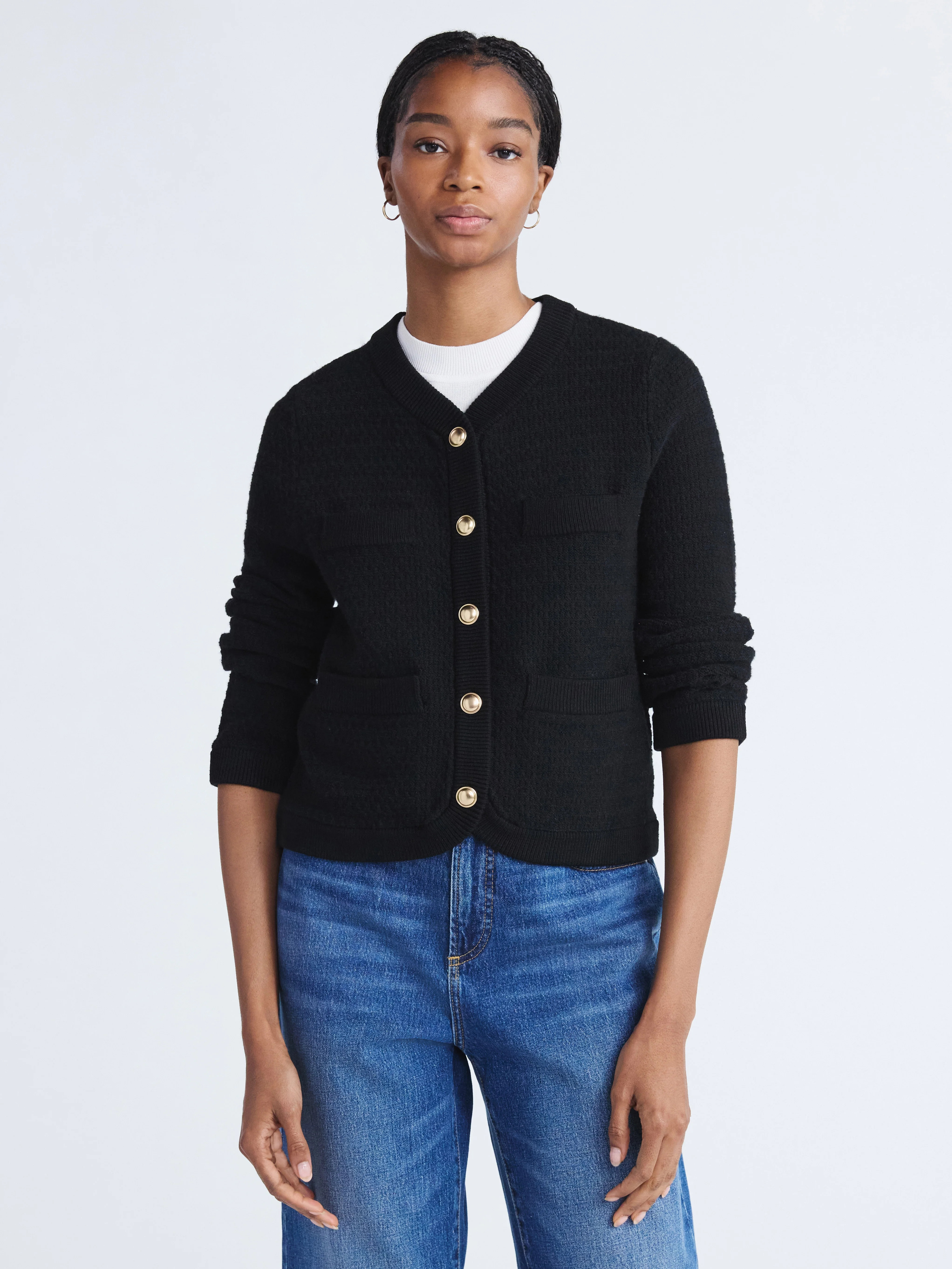 Free Assembly Women's and Women's Plus Textured Cardigan Sweater with Welt Pockets, Lightweight, ... | Walmart (US)
