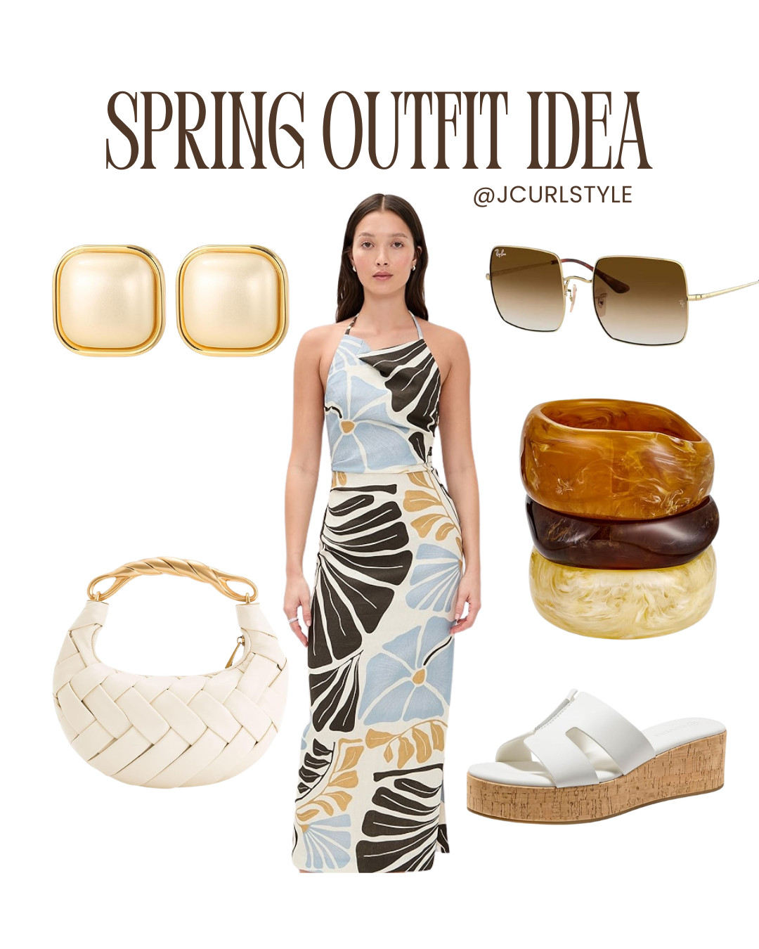 Step into Spring with these trendy fashion accessories. Make a statement with a perfect look. Midi dress, pearl earrings, white bag, bangles, JW Pei, platform sandals. 

 #springlook #springoutfitidea #springstyle #LTKstyletip 

#LTKootd