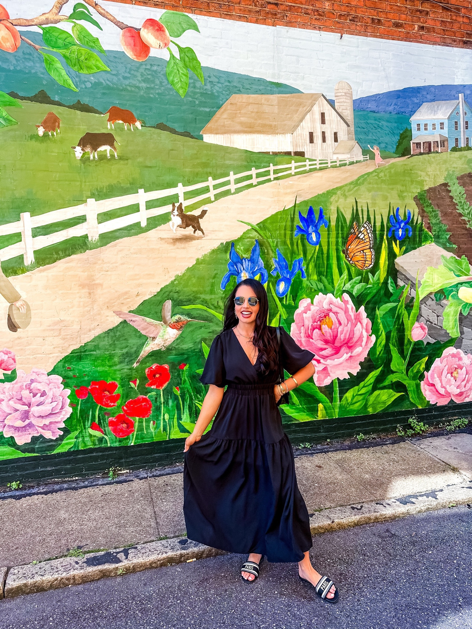 Under $40 amazon maxi dress (small, 5+ colors), under $30 amazon paris sandals and under $15 amazon round sunglasses — an easy summer look! #founditonamazon  

#LTKFindsUnder50 #LTKShoeCrush #LTKSeasonal