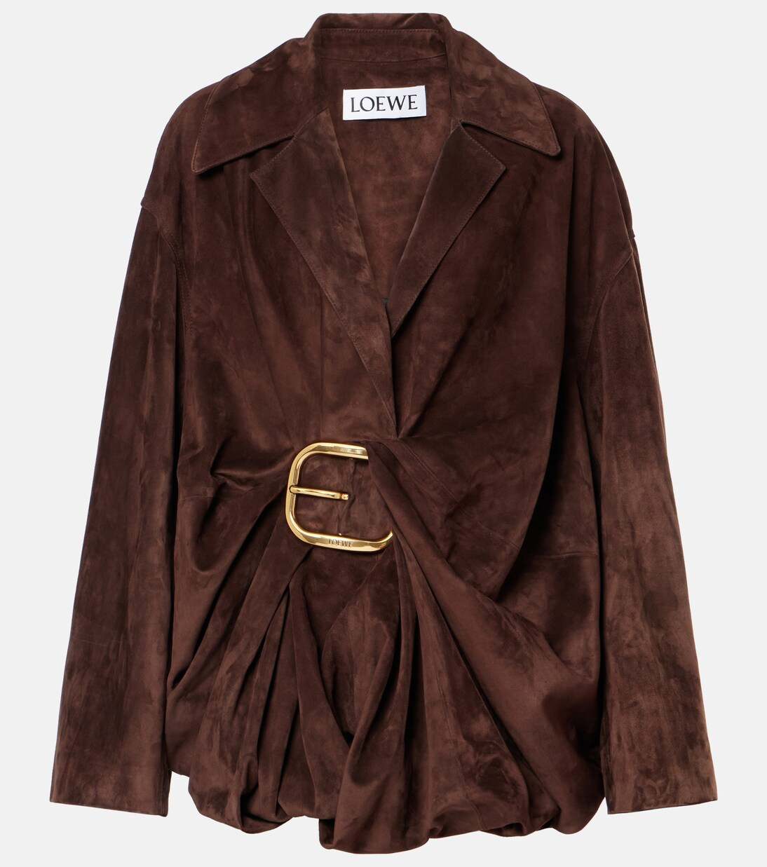 Belted draped suede shirt | Mytheresa (INTL)