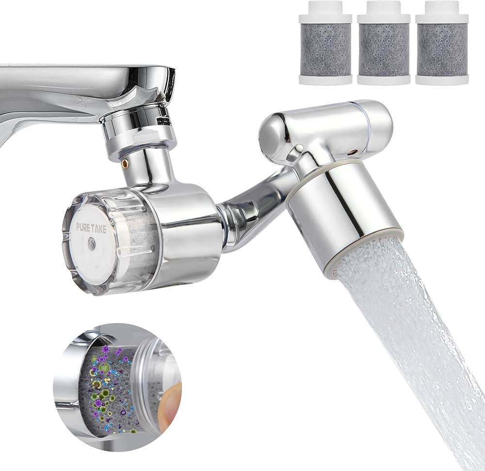 Water Filter for Sink Faucet,1080° Rotating Tap Extender, Remove Chlorine, Taste,Odor More Than ... | Amazon (US)