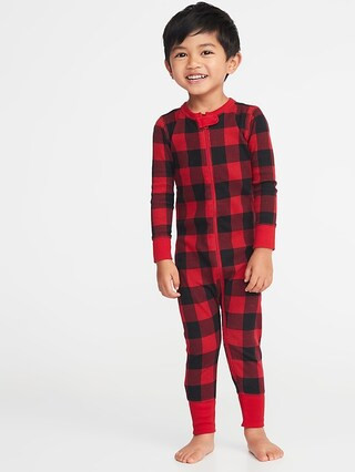 Old Navy Baby Printed Sleeper For Toddler & Baby Red Buffalo Plaid Size 6-12 M | Old Navy US