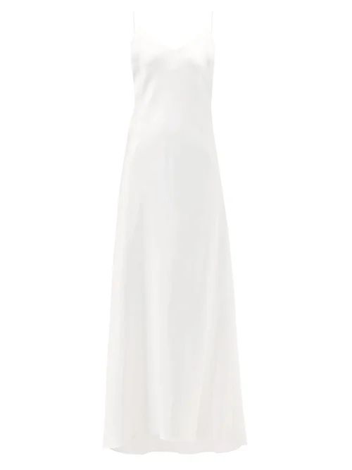 Adriana Iglesias - Jadi Silk-satin Maxi Slip Dress - Womens - White | Matches (US)