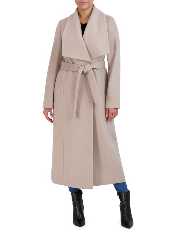 Cole Haan Wool Blend Tie Waist Coat on SALE | Saks OFF 5TH | Saks Fifth Avenue OFF 5TH