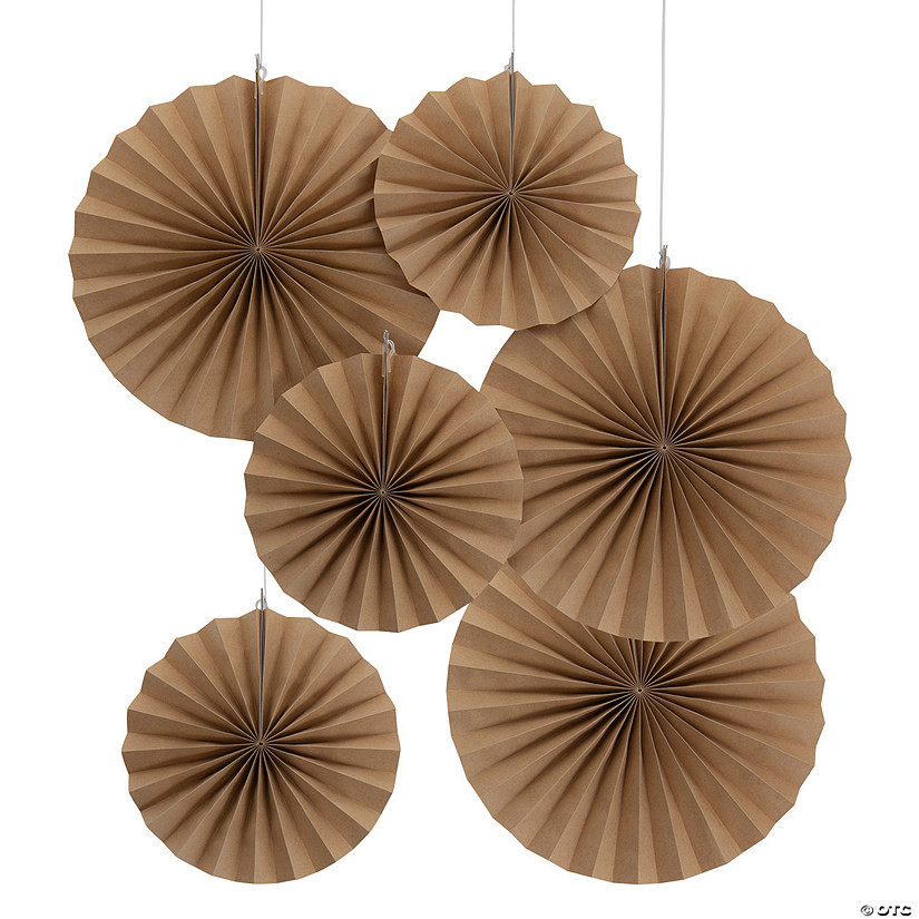 10" - 14" Kraft Paper Hanging Paper Fans - 6 Pc. | Oriental Trading Company