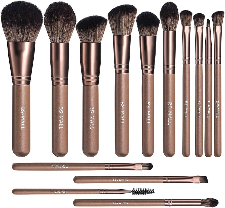 BS-MALL Makeup Brushes Premium Synthetic Foundation Powder Concealers Eye Shadows Makeup 14 Pcs Brus | Amazon (US)