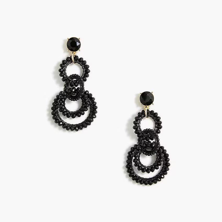 Beaded interlocking hoop earrings | J.Crew Factory