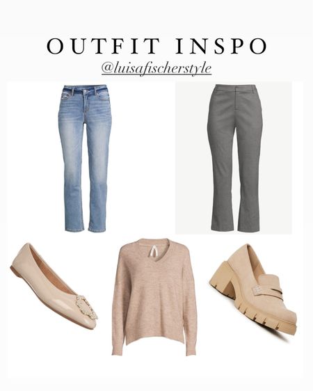 outfit inspo | pullover sweater | straight leg jeans | ballerina flats | chino pants | ankle pants | loafers | teacher outfit | smart casual | work outfit | office outfit | fall outfit | outfit idea

#LTKSeasonal #LTKfindsunder50 #LTKworkwear