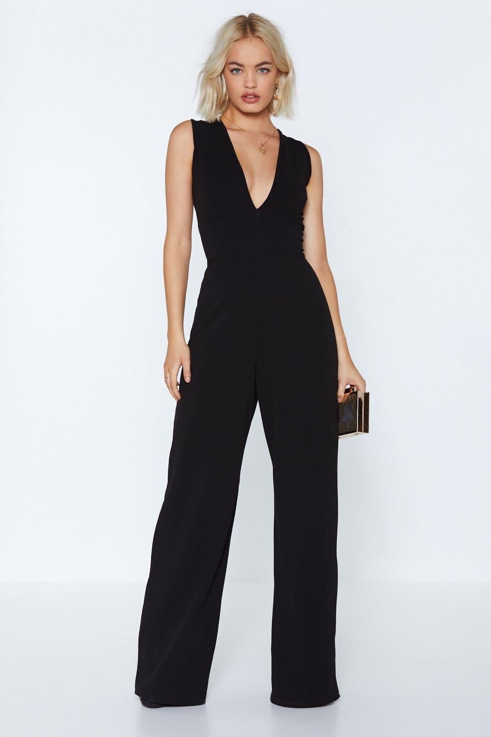 V Neck Wide Leg Jumpsuit | Nasty Gal (US)