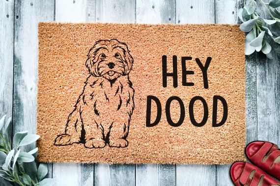 Hey Dood Golden Doodle Dog | Goldendoodle Doormat | Labradoodle Doormat | Welcome Mat | Housewarm... | Etsy (US)