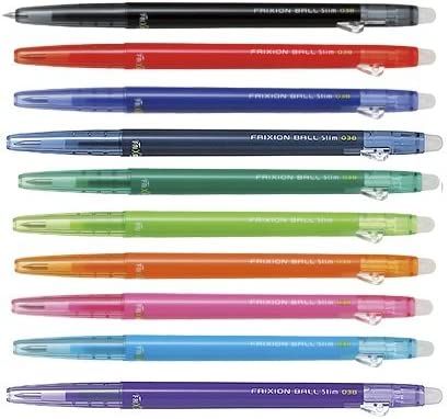 Pilot FriXion Ball Slim 038 Retractable Erasable Gel Ink Pen, Extra Fine Point, 0.38mm, 10 Color ... | Amazon (US)