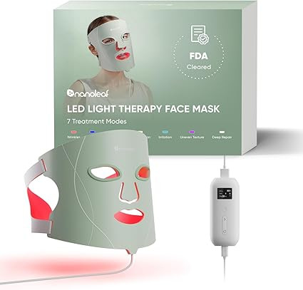 Nanoleaf FDA-Cleared LED Face Mask with 7 Light Therapy Modes - Professional Red, Blue & NIR Ligh... | Amazon (US)