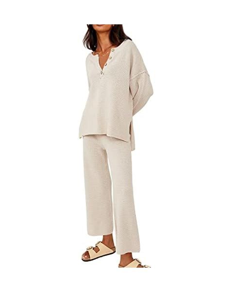 LILLUSORY Women's 2 Piece Trendy Outfits Oversized Slouchy Matching Lounge Sets Cozy Knit Loungew... | Amazon (US)