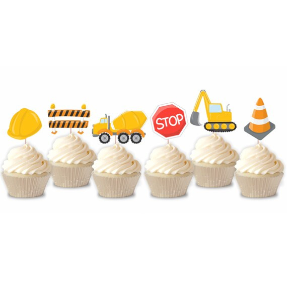 Construction Cupcake Topper, Set of 12 | Etsy (US)