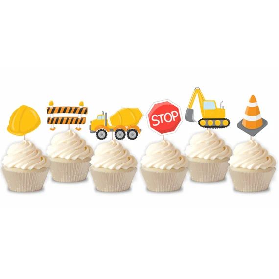 Construction Cupcake Topper, Set of 12 | Etsy (US)