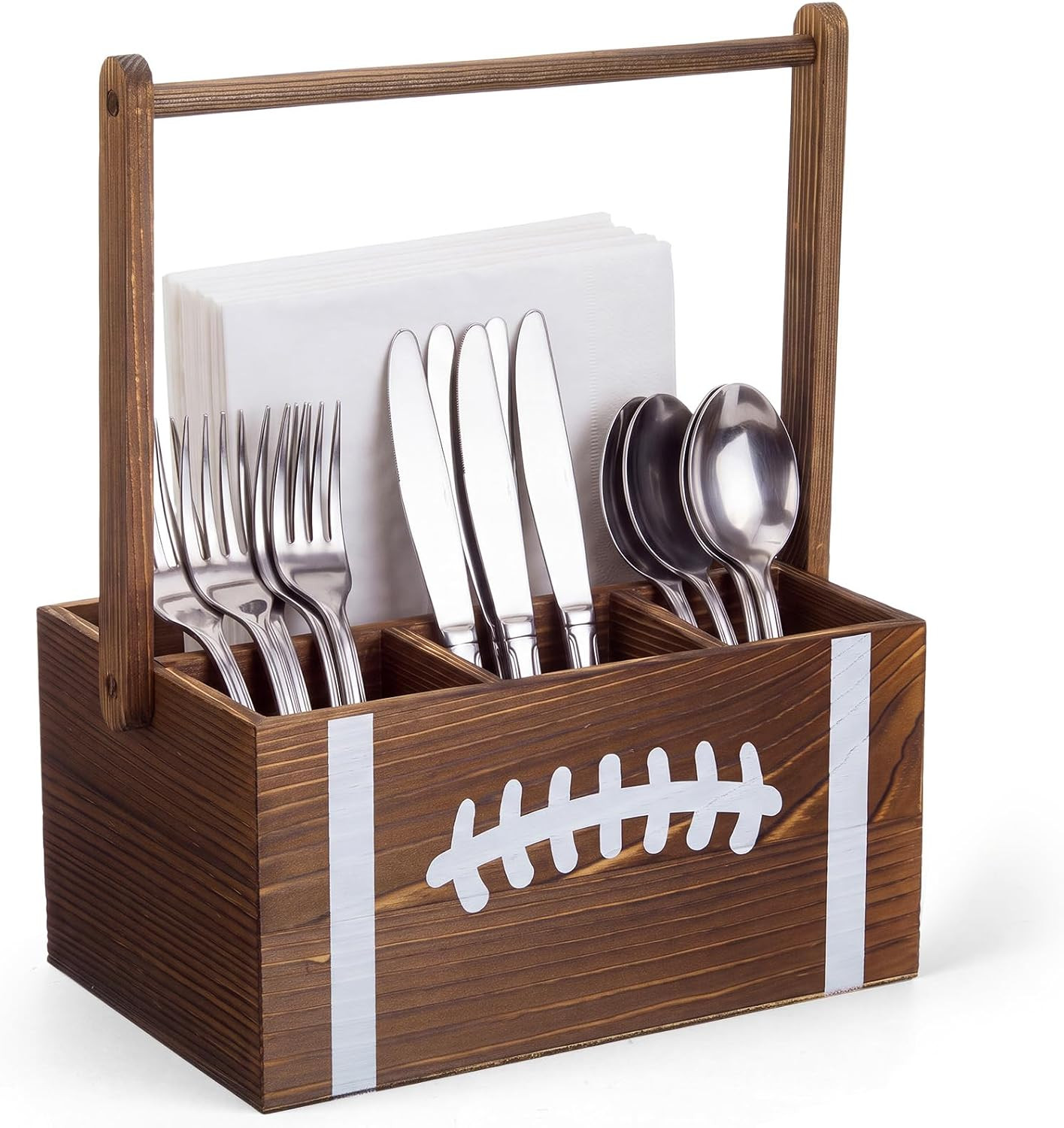 Gerrii Wood Football Utensil Holders for Football Party Decoration | Amazon (US)
