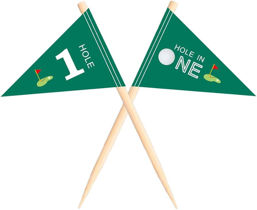 Golf Themed Toothpick Flags, 20 PCS Hole In One 1st Birthday Golf Cocktail Picks Mini Stick Cupca... | Amazon (US)
