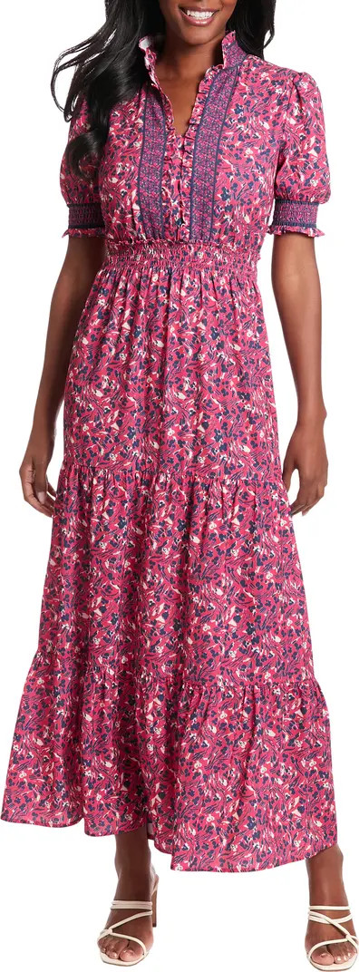 London Times Ruffle Short Sleeve Maxi Dress | Nordstromrack | Nordstrom Rack
