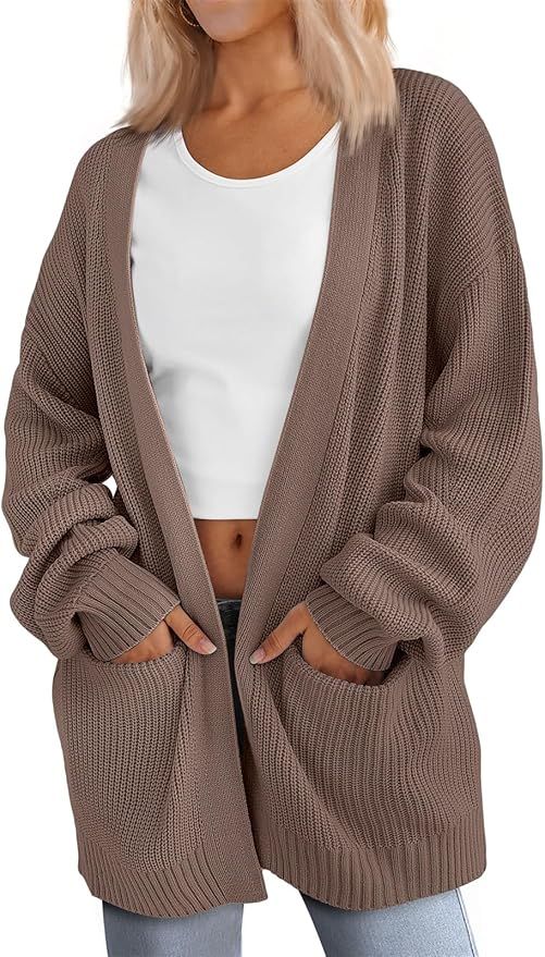 LILLUSORY Womens Oversized Cardigans Soft Knit Cardigan Sweater with Pockets | Amazon (US)