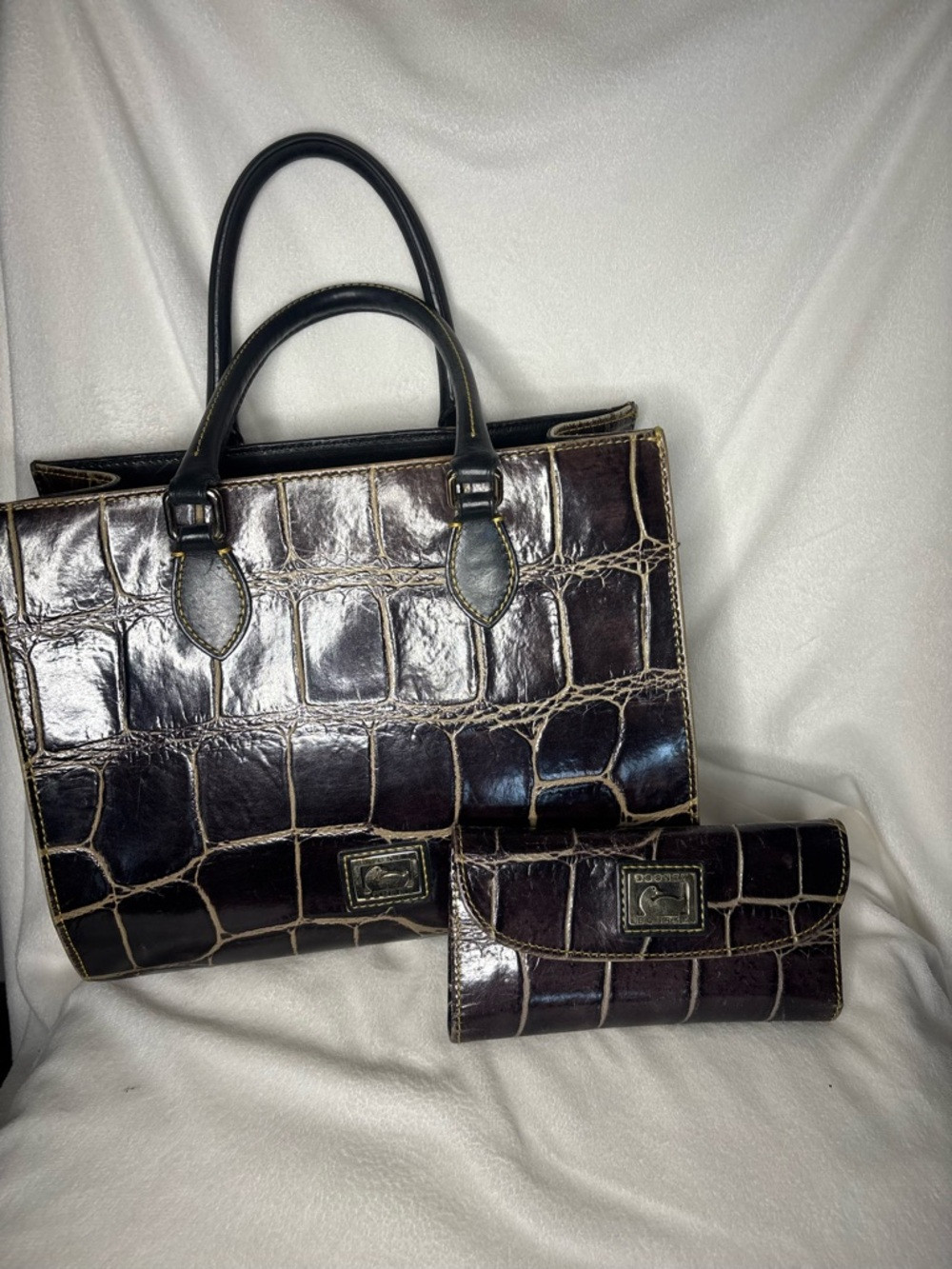 Dooney & Bourke Janine Croc-Embossed Leather Purse with Matching Wallet | Poshmark