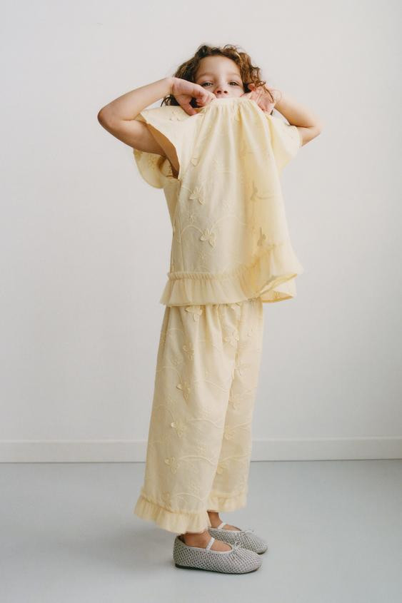 BUTTERFLY TULLE BLOUSE | Zara US