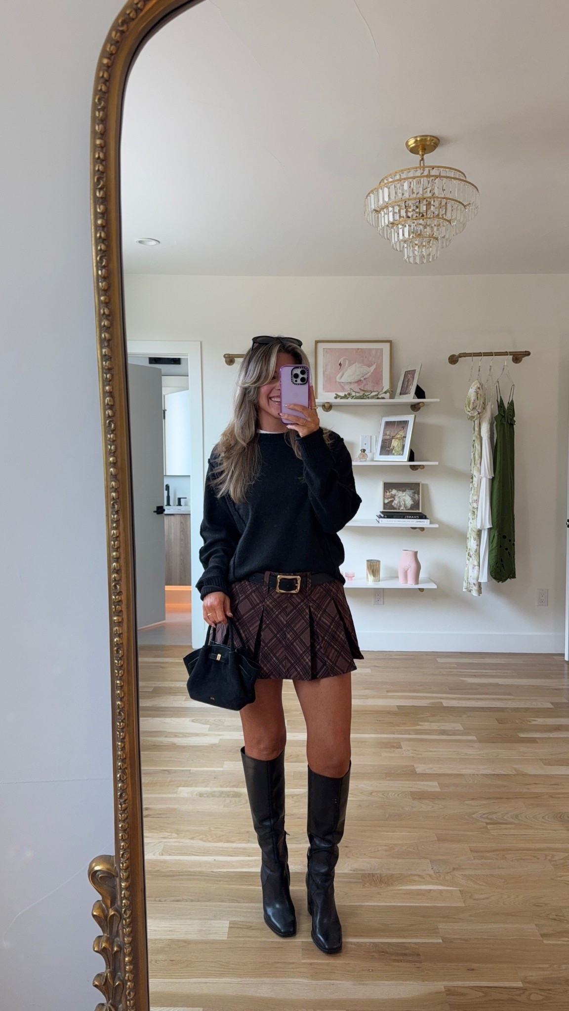 Walmart plaid skort and black sweater with boots styled for fall 

Wearing a small skirt and medium sweater 

Fall outfits
Plaid skort
Chunky sweaters
Fall transitional
Date night
Game day
Coffee date
Pumpkin patch

#LTKStyleTip #LTKSeasonal #LTKFindsUnder50