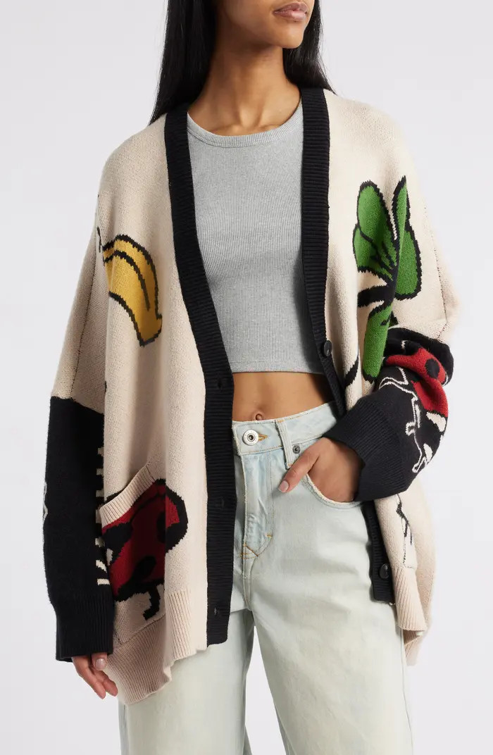 Lucky Clover Oversize Cardigan | Nordstrom