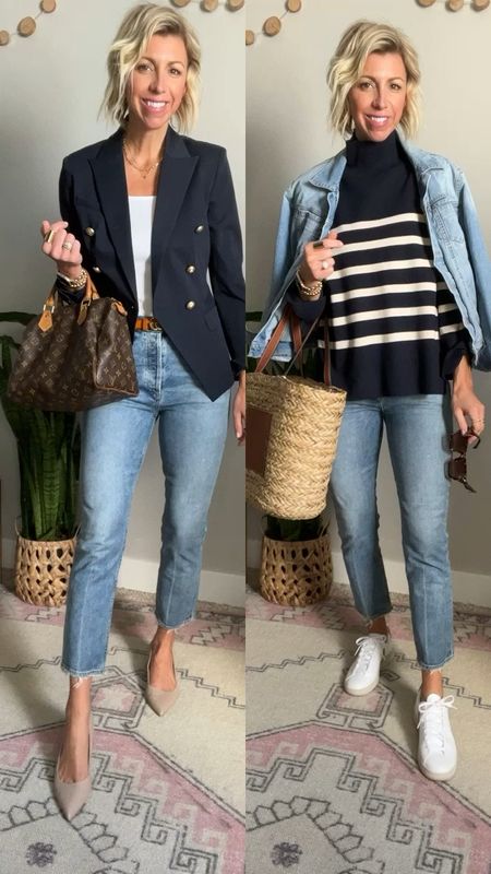 Light wash jeans from day time to night out. Swap sneakers, sweater & denim jacket for a blazer & nude heels

#LTKFind #LTKSeasonal #LTKstyletip