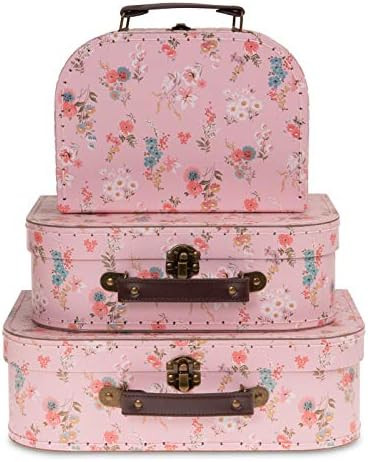 Jewelkeeper Paperboard Suitcases, Set of 3 – Nesting Storage Gift Boxes for Birthday Wedding Ea... | Amazon (US)