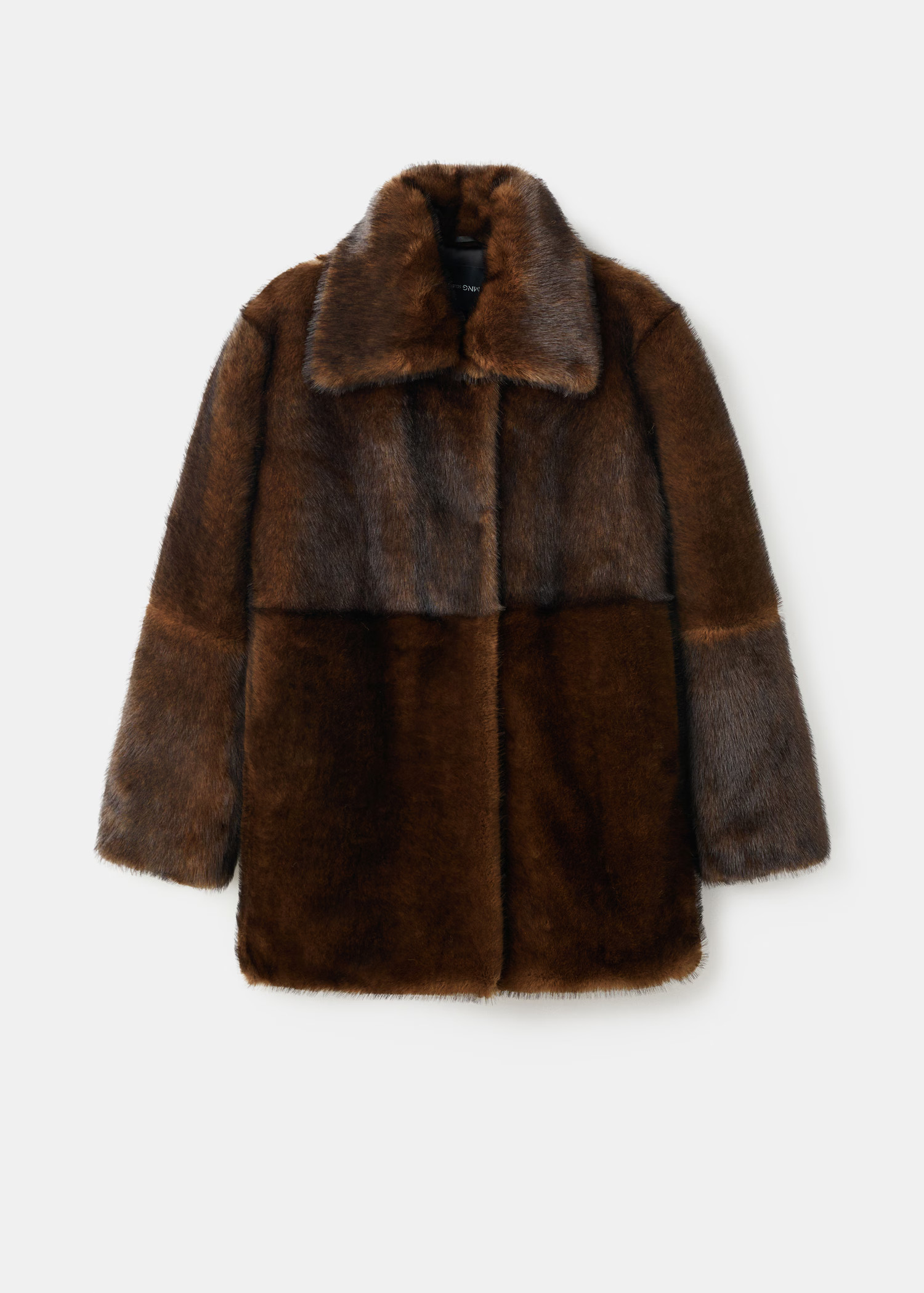 Fur-effect coat with shirt collar - Women | MANGO USA | Mango (US/MX/AU)