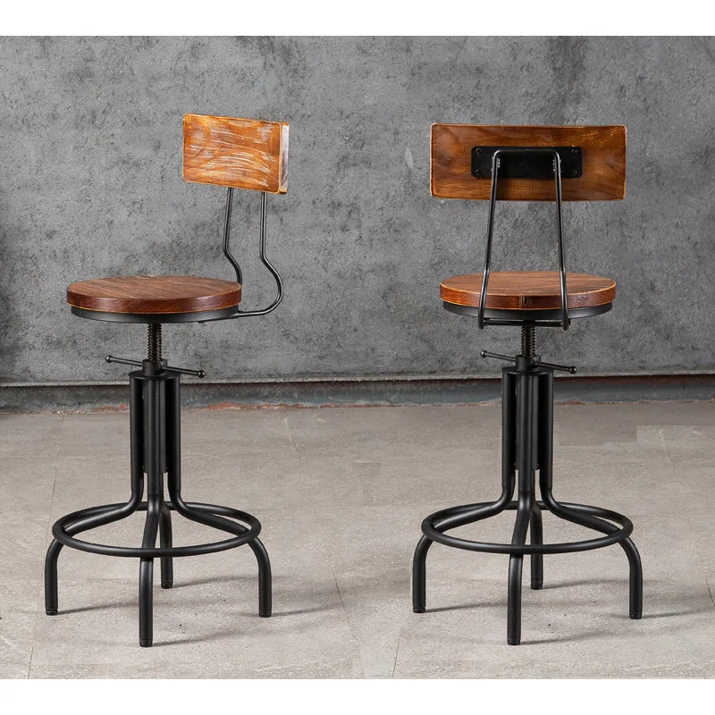 Williston Forge American Industrial Antique Design Adjustable Height Kitchen Dining Breakfast Cha... | Wayfair Professional