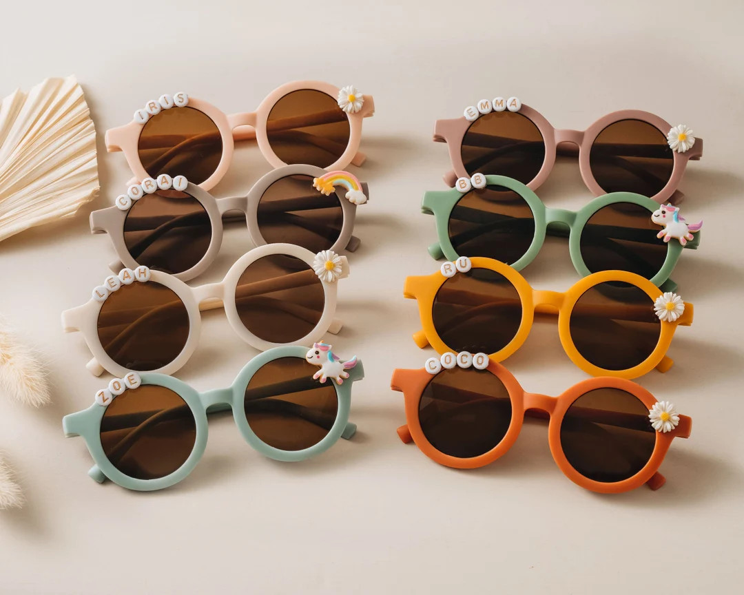 Birthday Gift for Toddler | Floral Daisy Custom Name Sunglasses | Kids Easter Gift | Flower Girl ... | Etsy (US)