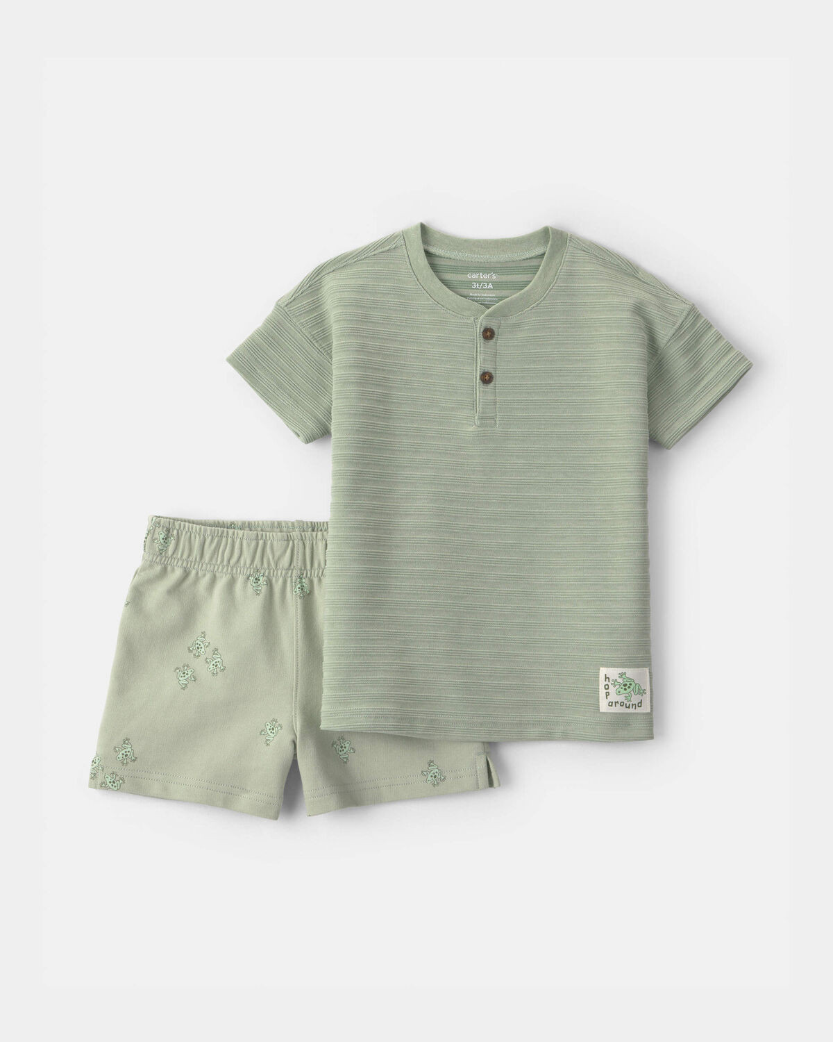 Toddler Boy 2-Piece Frog Top & Short Set - Green | Carter's Inc