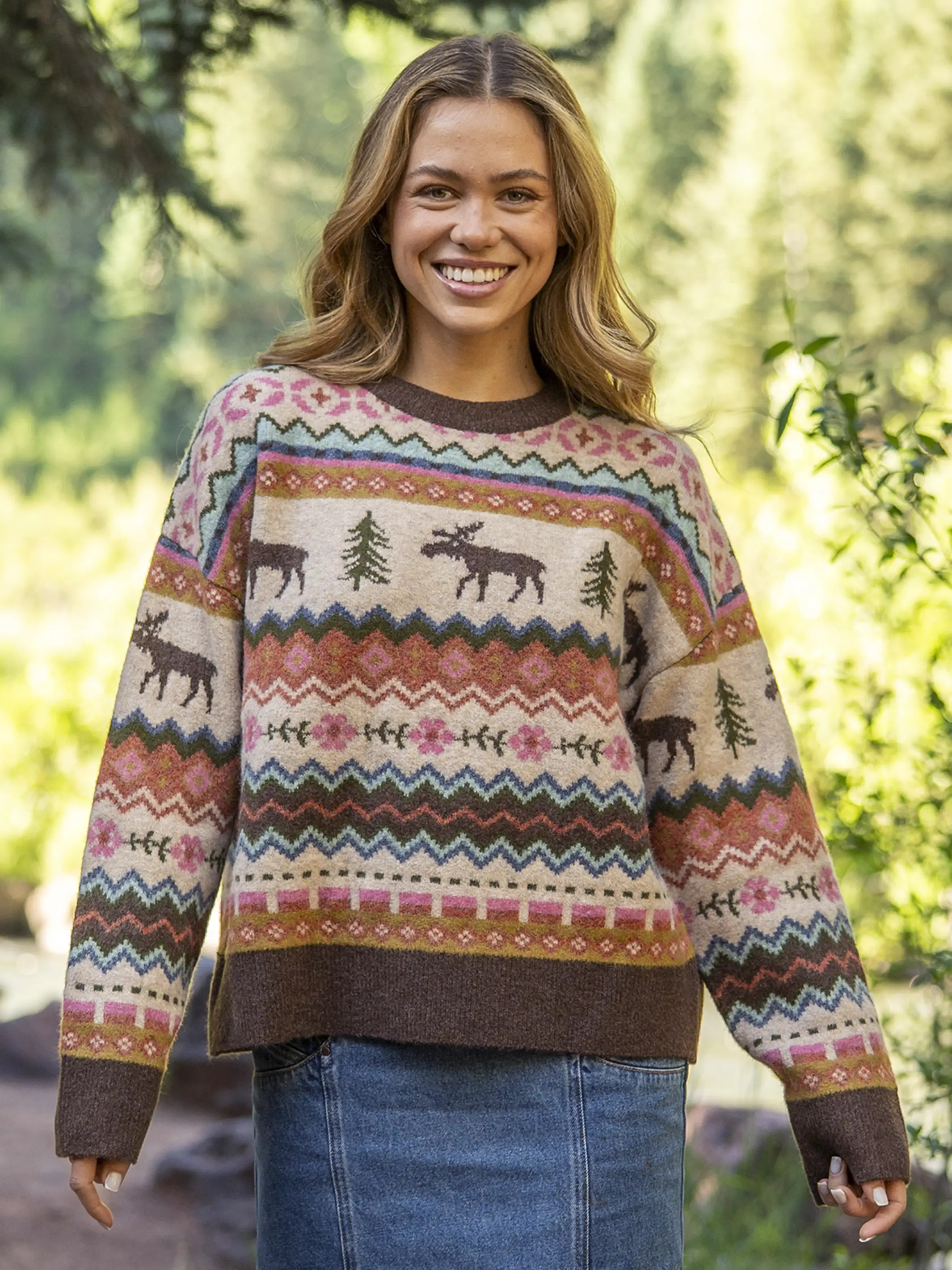 Cozy Cabin Reversible Jacquard Sweater | Natural Life