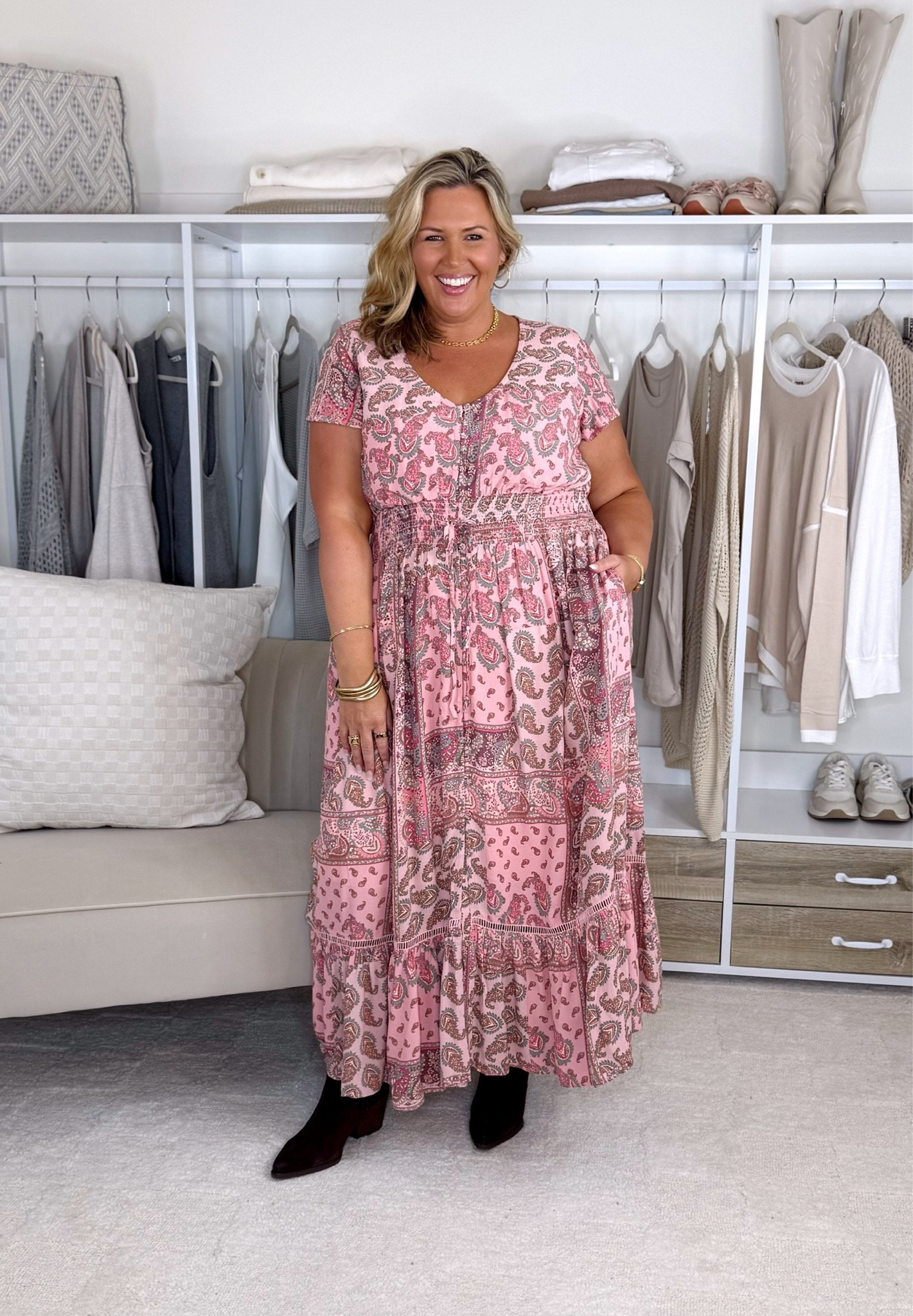Nordstrom dress haul! Wearing a 2X or 18W in all. Plus size, outfit inspo, fall fashion, apron belly, dresses, mom life
✨black and burgundy vneck dresses run big and could size down to a 1X
✨wide calf boots are about 17.25 inches wide!
✨pink dress runs a little generous

Nordstrom sale plus size midsize work dresses

#LTKPlusSize #LTKMidsize #LTKSaleAlert